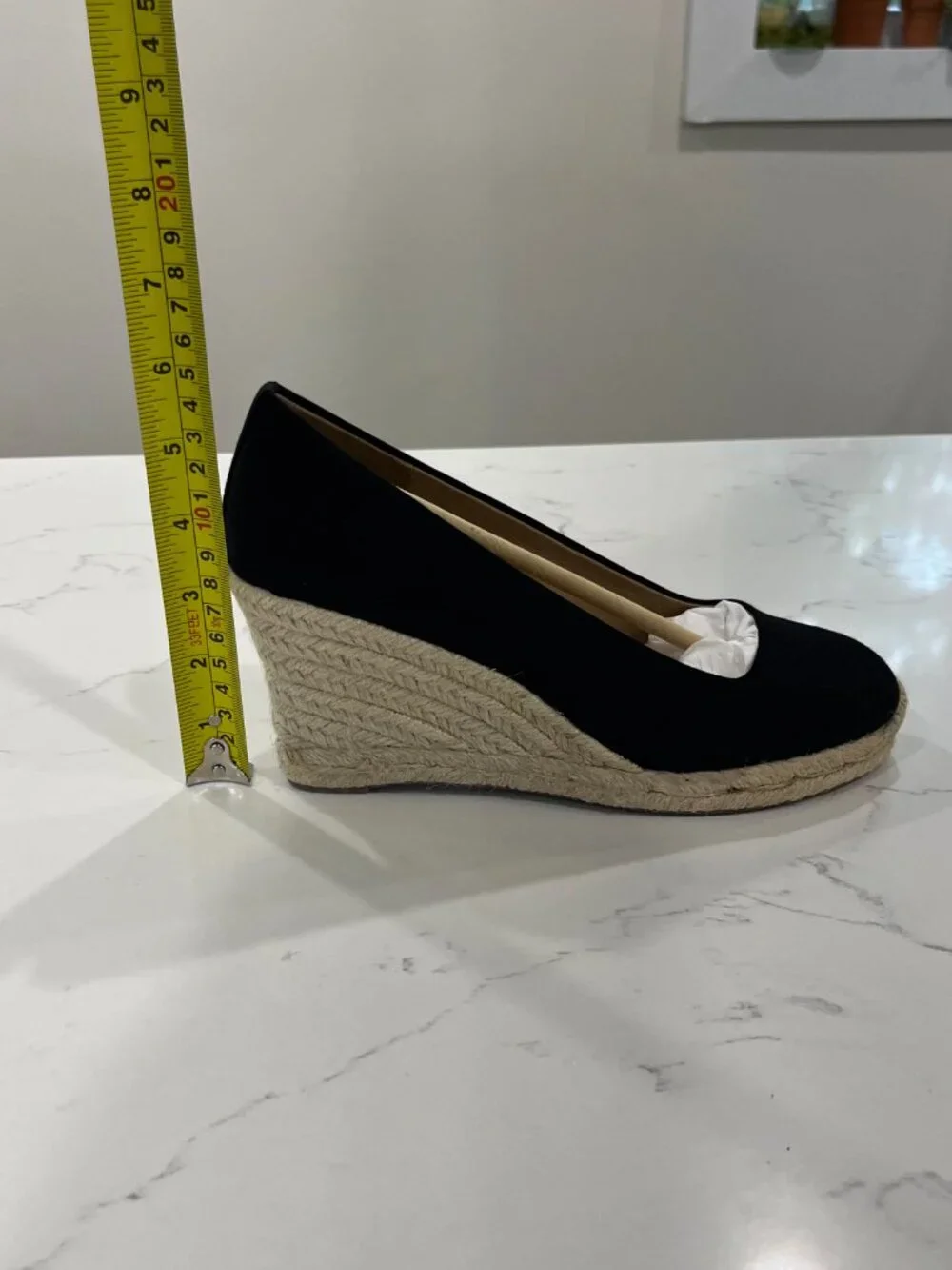 J.Crew Seville Espadrille Wedges in Black Canvas Size 7.5